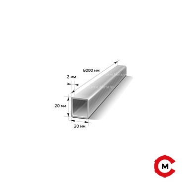 Труба квадратная оцинкованная 20х20х2