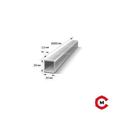 Труба квадратная оцинкованная 20х20х1,5