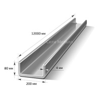 Швеллер гнутый 200х 80х4